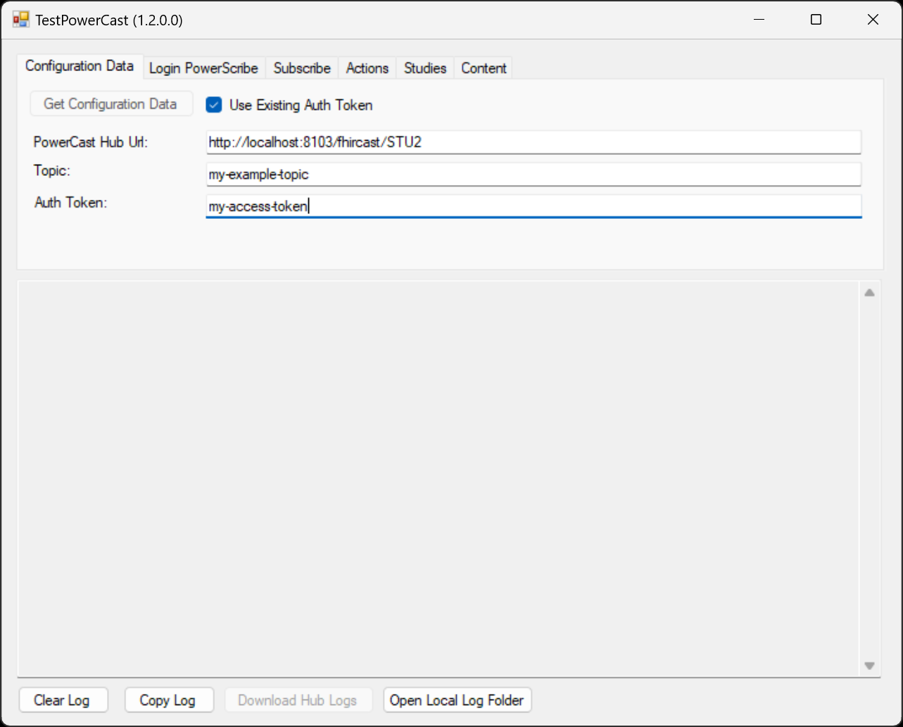 TestPowerCast Configuration Data